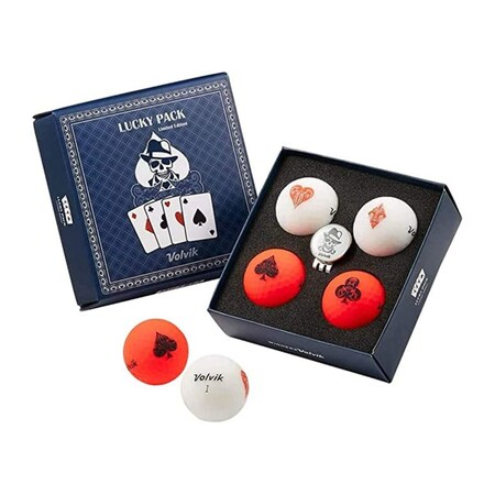 Volvik Lucky Pack Golf Balls 4pk White Red 9874